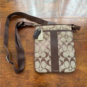 Coach Brown and Tan Crossbody Bag